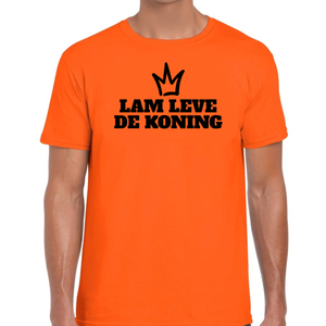 T-Shirt oranje 'LAM LEVE DE KONING'