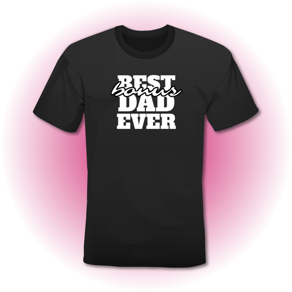 T-Shirt zwart 'BEST BONUS DAD EVER'
