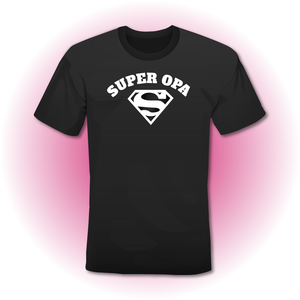 T-Shirt zwart 'SUPER OPA' model Superman