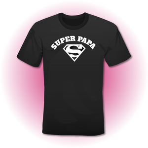 T-Shirt zwart 'SUPER PAPA' model Superman