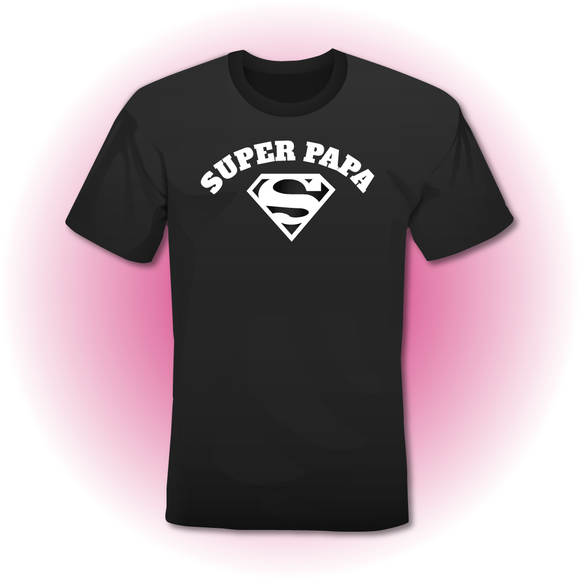 T-Shirt zwart 'SUPER PAPA' model Superman