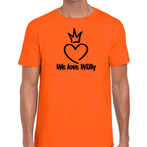 T-Shirt oranje 'We love Willy'