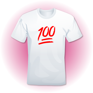 T-Shirt wit '100'