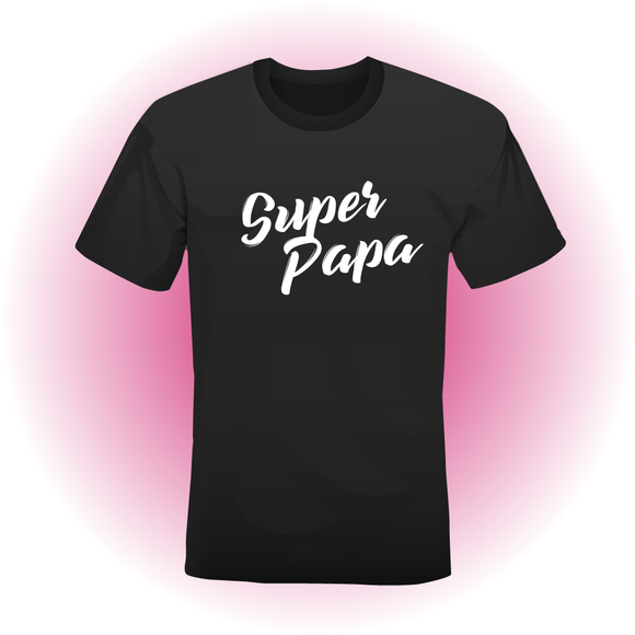 T-Shirt zwart 'SUPER PAPA' model 1